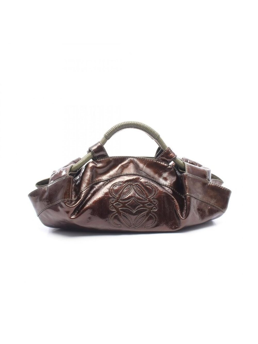 Loewe Handbag Nappa Aire Dark Brown Khaki Leather